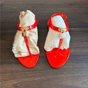 Size 6/36 - Louis Vuitton Red Bikini Flat Sandals